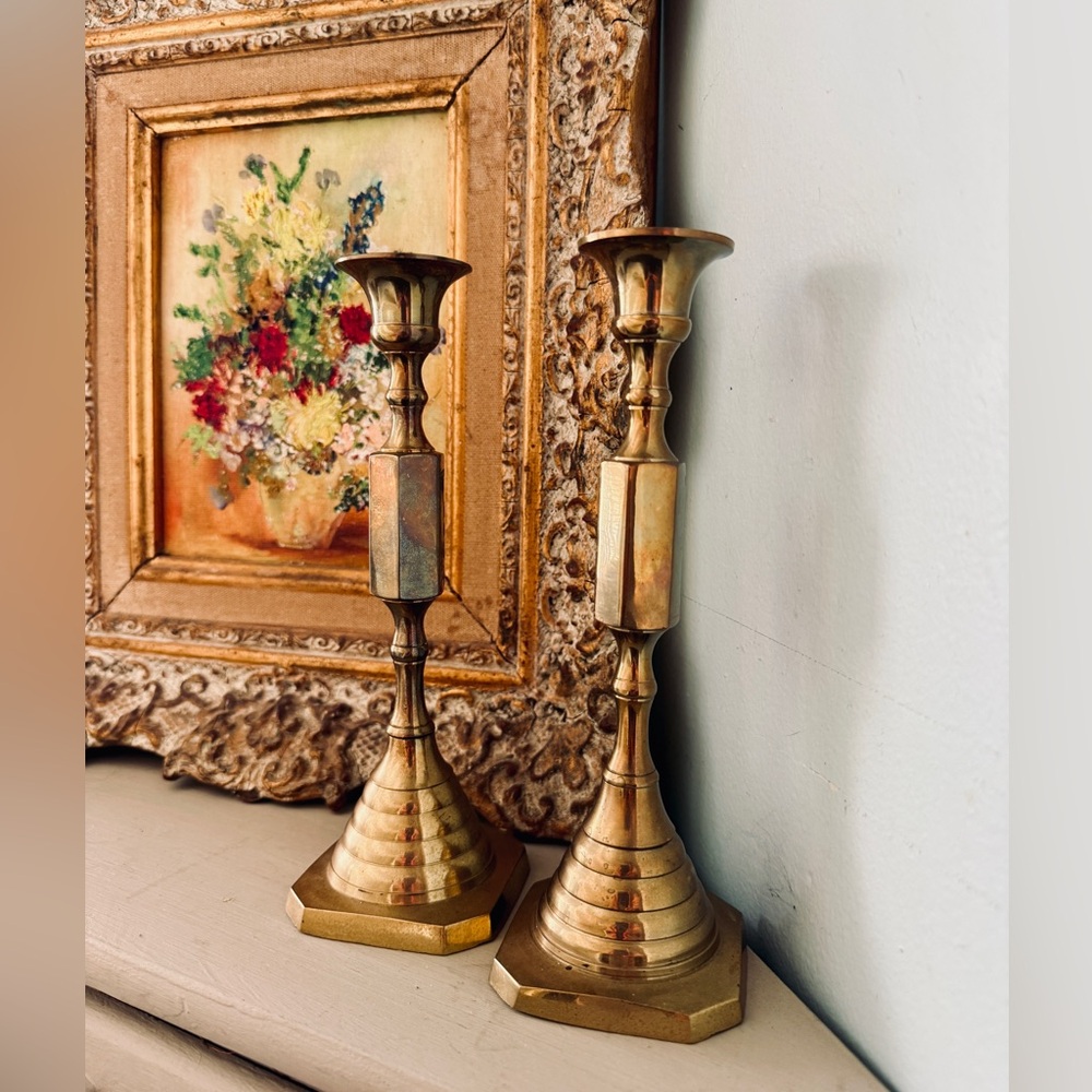 Vintage Solid Brass Candlesticks